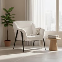 كرسي مفرد بوكليه مودرن - ابيض