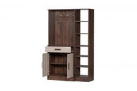 وحدة تخزين متكاملة 6 أرفف مع خزانة أحذية وإستاند ت...