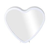 مرايا مكياج على شكل قلب وإضاءة LED مع قاعدة تثبيت...