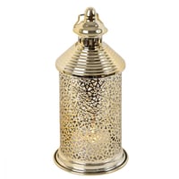 فانوس رمضاني دائري مزخرف ورود ذهبي -G-K-03-2