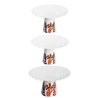 طقم صحون دائرية للتقديم 3 حبة بقاعدة-L-04-01