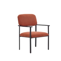 كرسي جلوس مفرد قماش كتان لون برتقالي