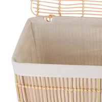 طقم سلات غسيل خيزران مستطيلة بغطاء 3 قطع