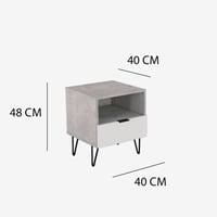 كومدينو درج ورف – رمادي وأبيض