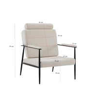 كرسي قماش مفرد مريح للجلوس - بيج