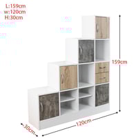 وحدة أرفف مكتبية خشب ماليزي 4 أدوار مع أدراج تخزين...