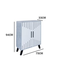 خزانة تنظيم الأحذية خشب ماليزي بابين 4 مستويات , ر...