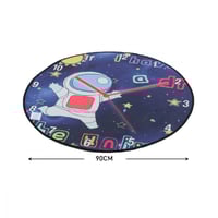 سجادة غرفة دائرية للأطفال بتصميم ساعة ورسومات الفض...