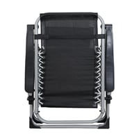 كرسي استرخاء للشاطئ مريح وقابل للطي - أسود