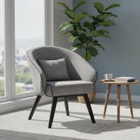 كرسي جلوس أنيق من القماش - رمادي