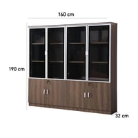 دولاب تخزين مكتبي 4 درفات - بني