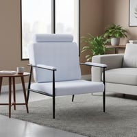 كرسي قماش مفرد مريح للجلوس - ابيض