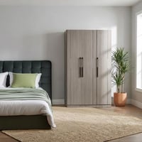 دولاب ملابس 3 أبواب خشب رمادي