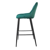 كرسي بار مخمل مرتفع لون أخضر 101 سم