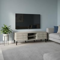 طاولة تلفزيون خشبية 160 سم صناعة ماليزي , 2 درج وا...