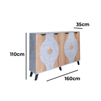 خزانة احذية 4 ابواب - رمادي وخشبي