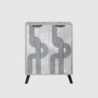 خزانة احذية بابين – رمادي وبيج