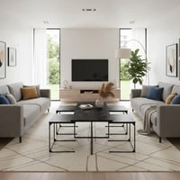 طقم طاولات قهوة خشب 5 قطع - اسود رخامي