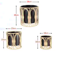 مراكن خيزران دائرية بقاعدة معدن 3 قطع