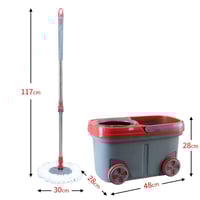 ممسحة ارضيات دوارة ستيل مع دلو