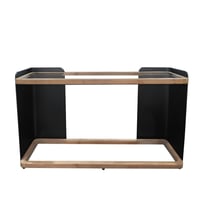 طاولة كنسول أنيقة سطح زجاج وخشب