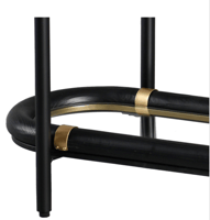 كونسول زجاج مع إطار خشب - اسود