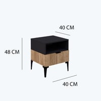 كومودينو درج ورف - أسود وخشبي