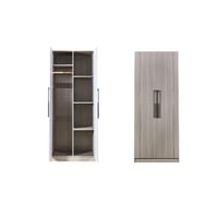 دولاب ملابس درفتين خشب لون رمادي