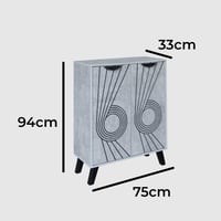 خزانة أحذية بابين خشب ماليزي – لون رمادي