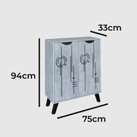 خزانة أحذية بابين خشب ماليزي - رمادي