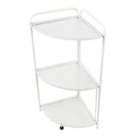 رفوف تنظيم معدنية زاوية 3 أدوار لون ابيض