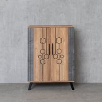 خزانة أحذية بابين خشب ماليزي - متعدد الألوان