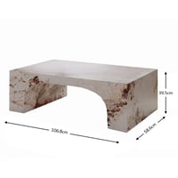 طاولة قهوة أسمنت هندسي مركب بديل الرخام - بيج وبني