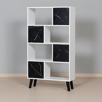 خزانة كتب خشب ماليزي 4 دور رفوف مع ادراج لون ابيض...