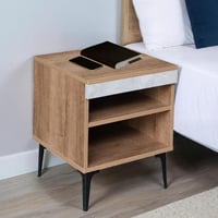 كومودينو رفين - خشبي ورمادي