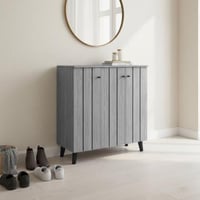 دولاب احذية 3 درفات خشب ماليزي 4 أدوار - رمادي