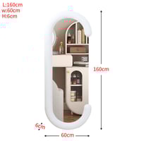 مرايا حائط بيضاوي بإطار أبيض