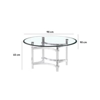 طاولة اكريليك دائري سطح زجاج - 90 سم