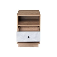 كومودينو درج ورفين - خشبي ورمادي