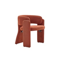 طقم 2 كراسي مفرد قماش كتان لون برتقالي