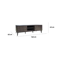 طاولة تلفزيون خشب ماليزي 160 سم , 2 درج ورفوف - بن...