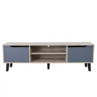 طاولة تلفزيون خشبية 150 سم , 2 ارفف 2 درج تخزين صن...