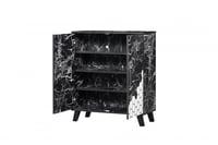 جزامة أحذية خشب ماليزي بابين 4 دور لون اسود رخامي