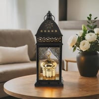 فانوس ديكور معدني فاخر بإضاءة داخلية - تصميم أنيق...