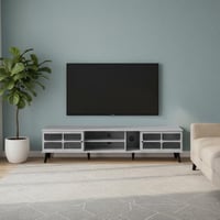 طاولة تلفزيون خشب مستطيلة 200 سم صناعة ماليزي , 2...