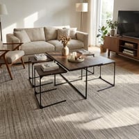 طاولات قهوة خشب 5 قطع بني غامق