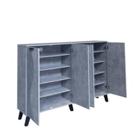 خزانة أحذية 4 أبواب خشب ماليزي 160 سم - لون رمادي