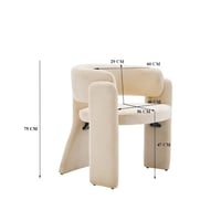 كرسي قماش كتان مفرد بيج