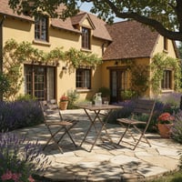 جلسة خارجية - طقم طاولة مع 2 كراسي قابلة للطي- رما...