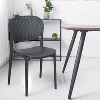 كرسي بلاستيك قوي مع مسند ظهر اسود